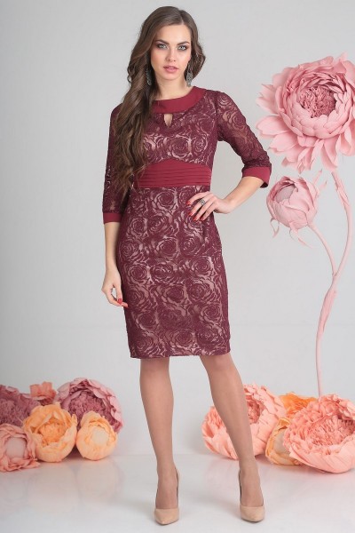Платье SandyNa 13534 бордо