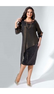 Платье Erika Style 733 черный с золотом