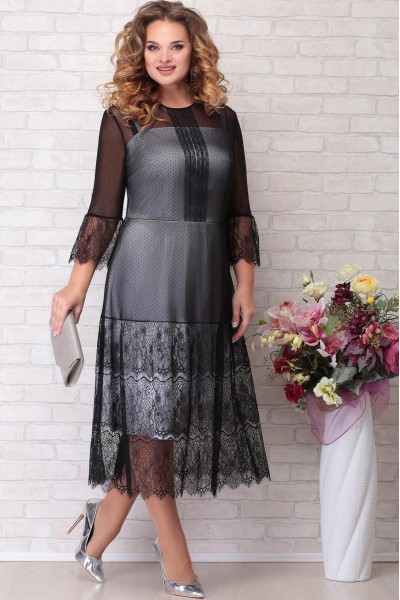 Платье Aira Style 768 черный с серебром