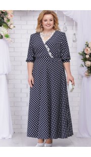 Платье Ninele 5704 синий+горох