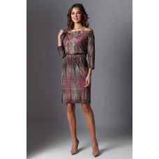 Платье Миа Мода 1214-2 темный мультиколор