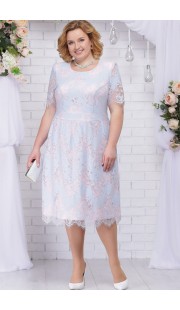 Платье Ninele 7230 голубой+пудровый