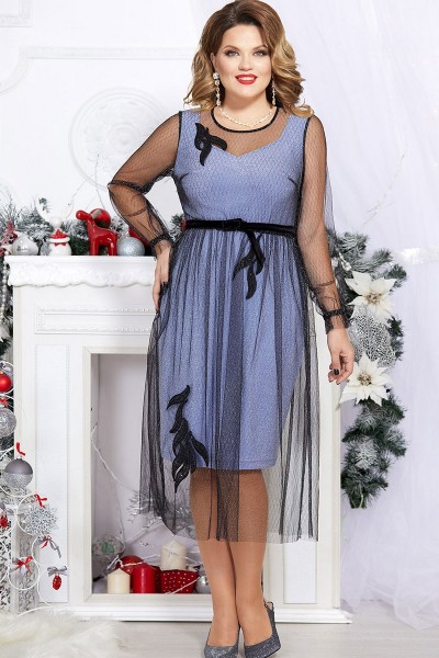 Платье Mira Fashion 4724 чёрный+серый