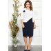 Платье Mira Fashion 4861 тёмно-синий+белый
