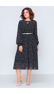 Платье SWALLOW 396 Черный в листики